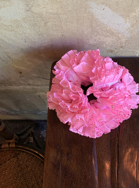 氛围粉色绣球 花苞盘发头饰巨好看大肠发圈女高级感洋气时尚发饰