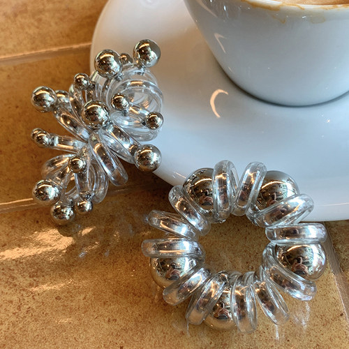 chicaddblack银色球电话圈发圈