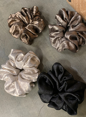 法式日常 亮丝高级感大肠发圈慵懒低马尾丸子头大肠圈发饰高弹力