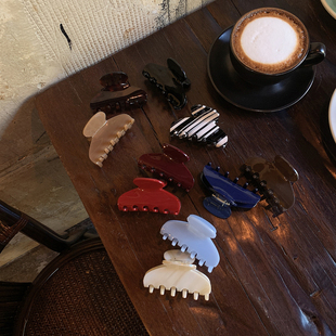 2026巨好看抓夹女发量少中号半扎发鲨鱼夹发抓新色 时髦质感纯色