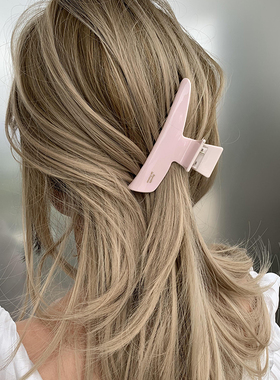 果冻感 粉色抓夹森系仙美醋酸发抓大号鲨鱼夹 浅蓝色发夹后脑勺