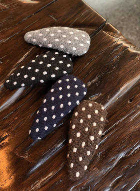 布艺波点 可爱水滴独特漂亮侧边发夹百搭夹子头饰bb夹刘海碎发夹