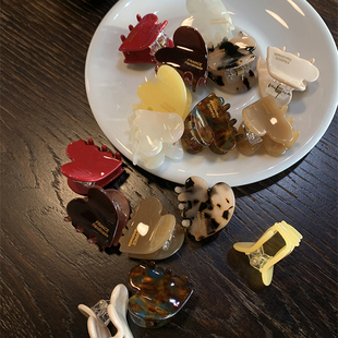 france糖果迷你发抓刘海小发夹 ins爱心醋酸抓夹八字发量少小号