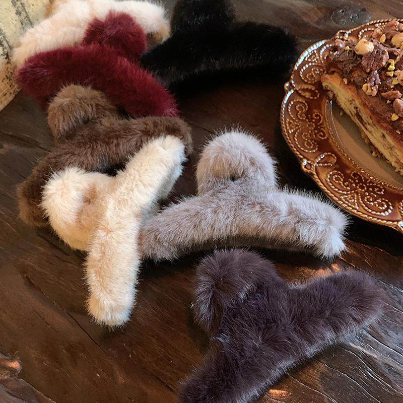 毛毛抓夹女秋冬大号发量大高级感 超好看的毛茸盘发鲨鱼夹发饰,饰品/流行首饰/时尚饰品新,发饰,淘宝优惠券,粉丝福利购,淘宝优惠卷