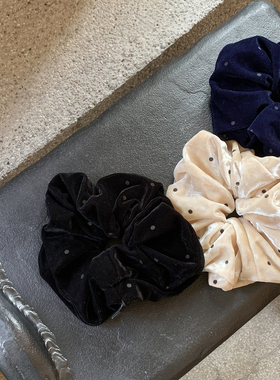 洋气波点2026 秋冬丝绒气质大肠发圈女扎头发高级感时尚头绳发饰