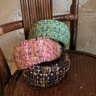 头箍发饰新款 高级感洋气时尚 粗毛呢超宽发箍女款 日常外戴小香风