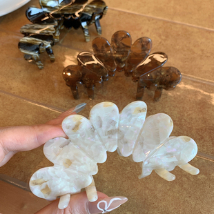 法式 ins高级感醋酸小众盘发鲨鱼夹弧形发抓 优雅大花瓣抓夹大号