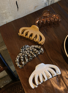 加厚4mm 复古木纹理超级好看的抓夹大号发量大小众南瓜鲨鱼夹新款