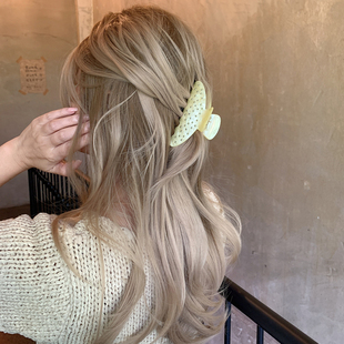 软软糯糯 轻奢满珠独特漂亮抓夹大号发量大小众鲨鱼夹 琉璃黄