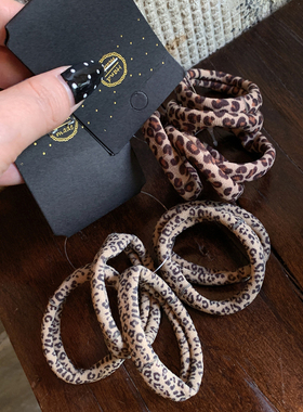 超日常的豹纹头绳5条装 高弹力耐用皮筋扎头女高级感马尾发圈发绳