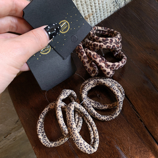 超日常的豹纹头绳5条装 高弹力耐用皮筋扎头女高级感马尾发圈发绳