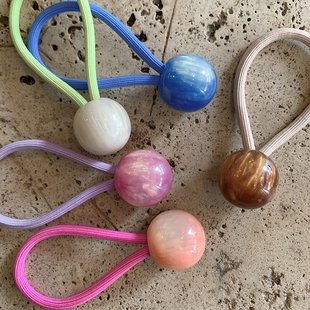 两个 新款 多巴胺糖果发圈 亚克力晕染球球彩色皮筋发绳加粗 包邮