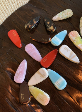 清新樱花粉 水滴小夹子头饰绝美侧边发夹高级感边夹碎发鸭嘴夹