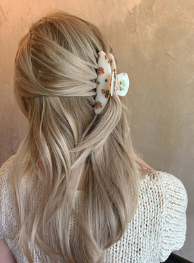 ins款草莓 清新奶油独特漂亮抓夹大号发量大鲨鱼夹高品质醋酸发饰