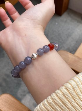 Aaim 九紫离火玉髓手串女好运天然石串珠小众复古国风叠戴新中式