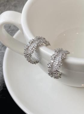 Aaim 轻奢小众超闪耳环满天星满钻锆石百搭耳饰女高级感气质耳环