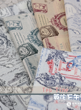 特价!日本进口棉布~YUWA出品 Tea Time 英伦下午茶 J6
