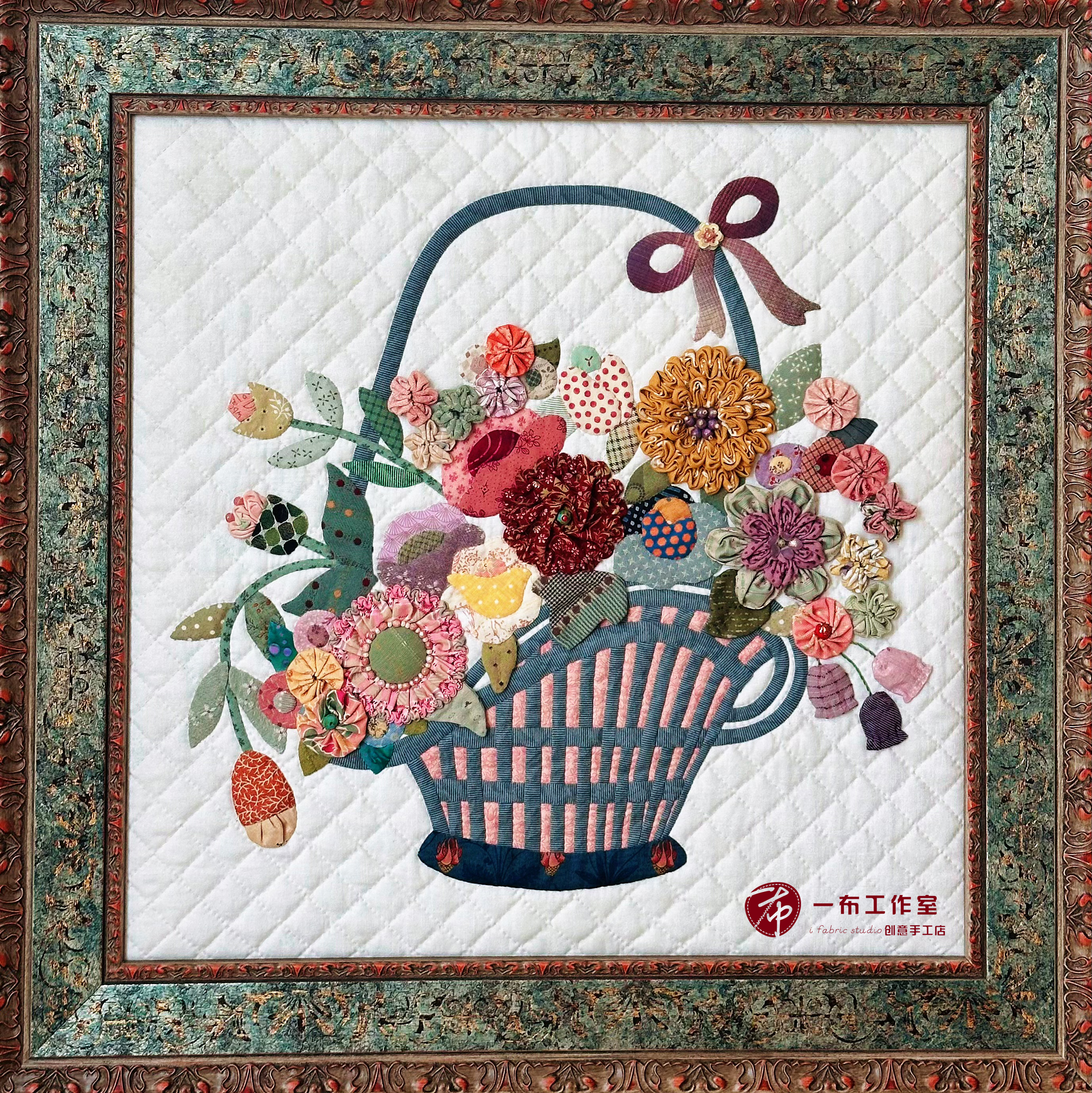 特价!一布出品拼布材料包巴尔的摩立体花篮框饰材料包(不含相框)