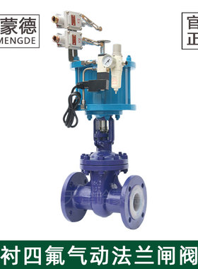 哈蒙德气动衬四氟铸钢法兰闸阀化工防腐耐酸碱腐蚀防爆Z641F46-16