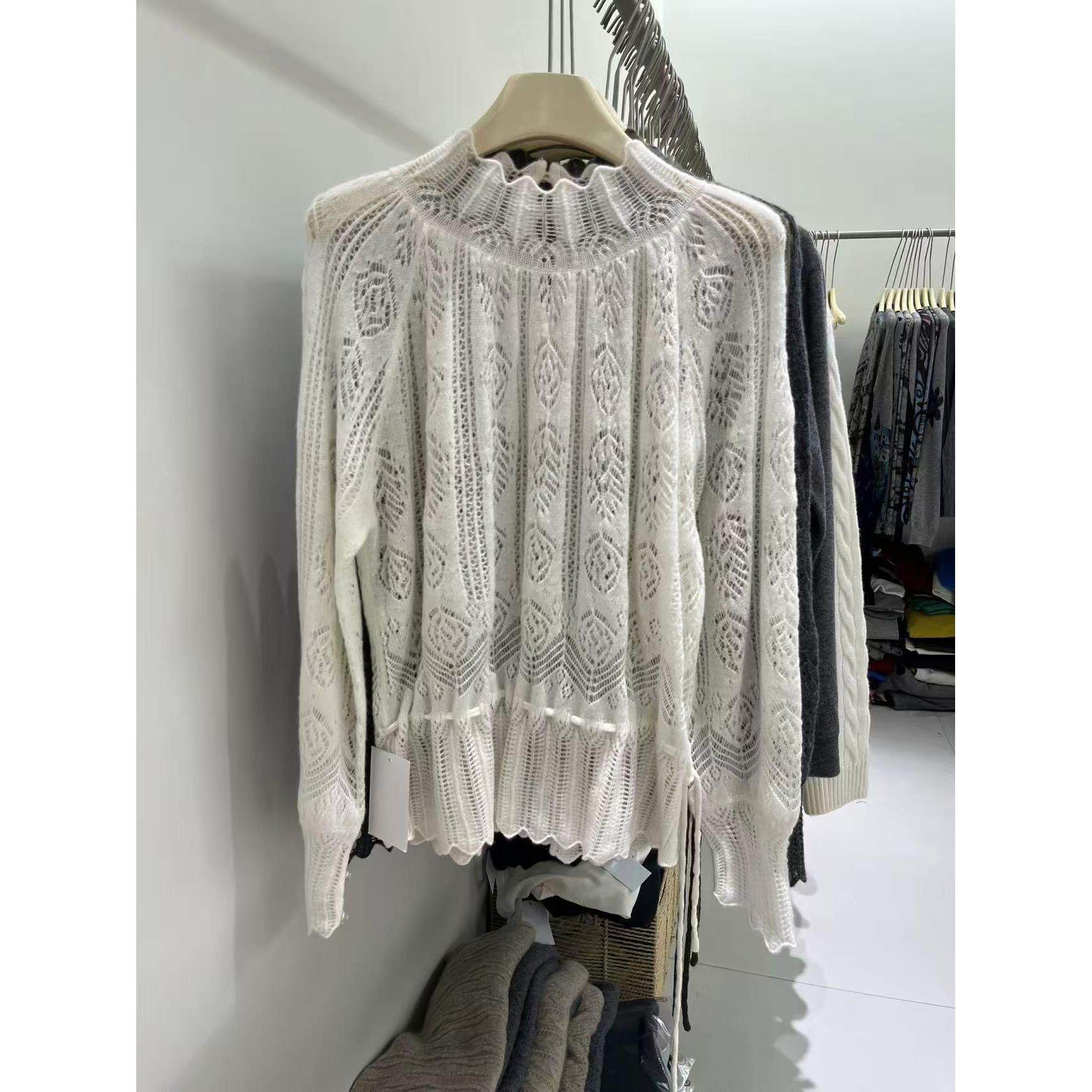 欧洲站2025秋冬新款气质百搭打底毛衣镂空提花半高领羊毛针织衫女,女装/女士精品,毛针织衫,淘宝优惠券,粉丝福利购,淘宝优惠卷