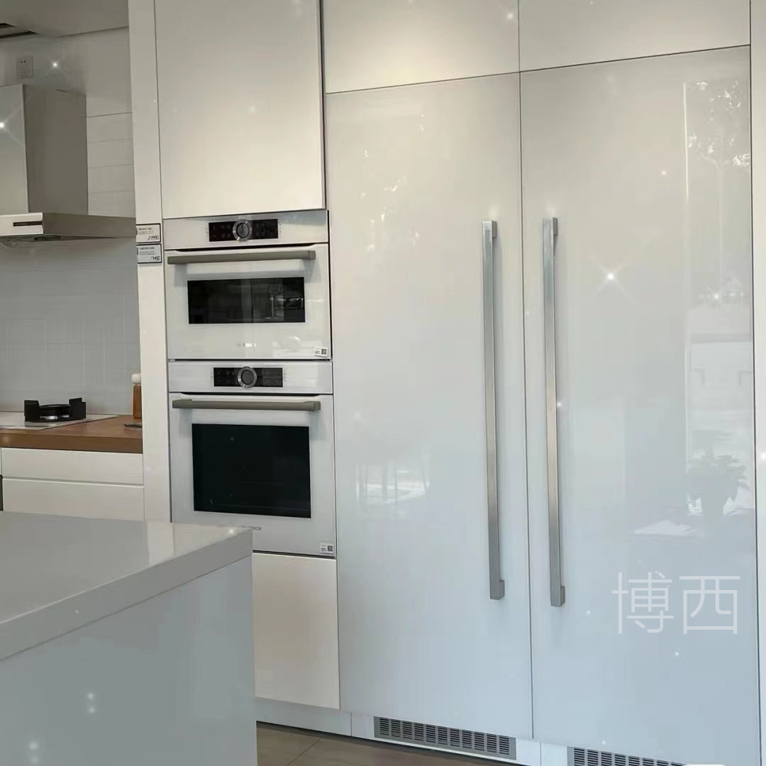 定制嵌入式冰箱玻璃门板洗碗机面板暖抽屉曜石黑天鹅白珐琅工艺