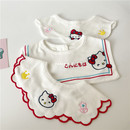 韩版花朵围嘴女宝宝春秋纯棉口水巾婴儿a类新生儿防吐奶围兜套装