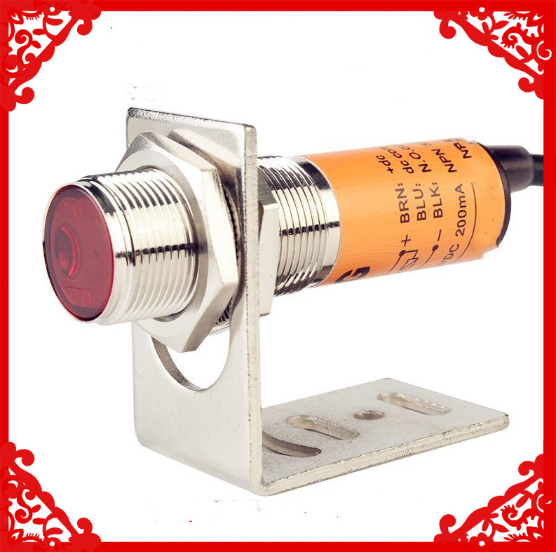 M18激光传感器可见光光电漫反射 红外线 M18光电开关SYM18J-D50N1