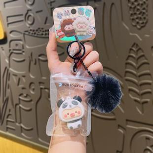 原创小猪萌萌植绒钥匙扣批货遛弯包毛球情侣挂件小饰品汽车钥匙链