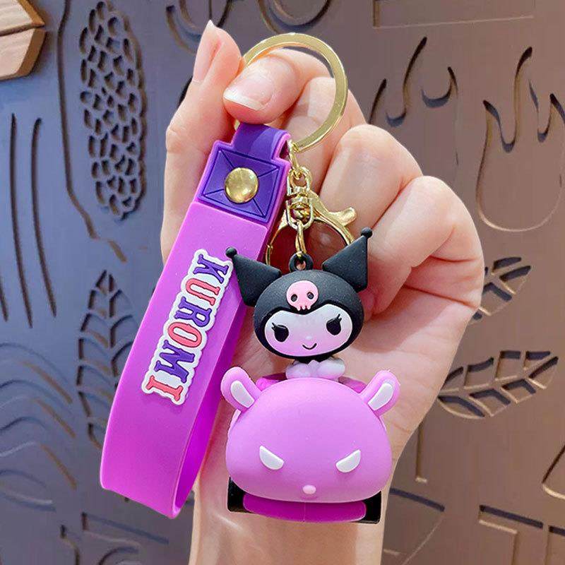 可爱卡通三丽鸥小车钥匙扣创意大耳狗汽车包包公仔钥匙链挂件