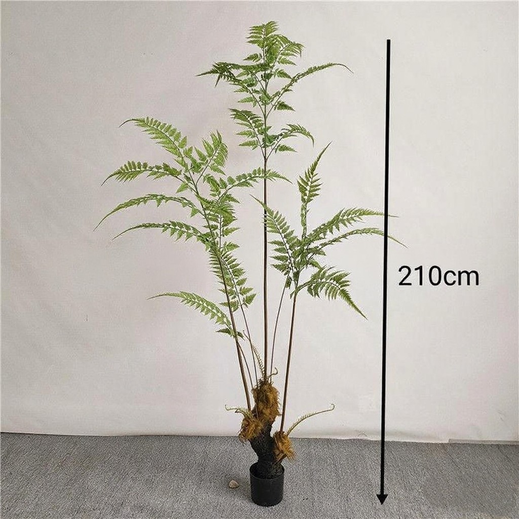 仿真绿植猴头蕨金丝蕨禅意蕨绿植办公室客厅落地盆栽玄关装饰摆件