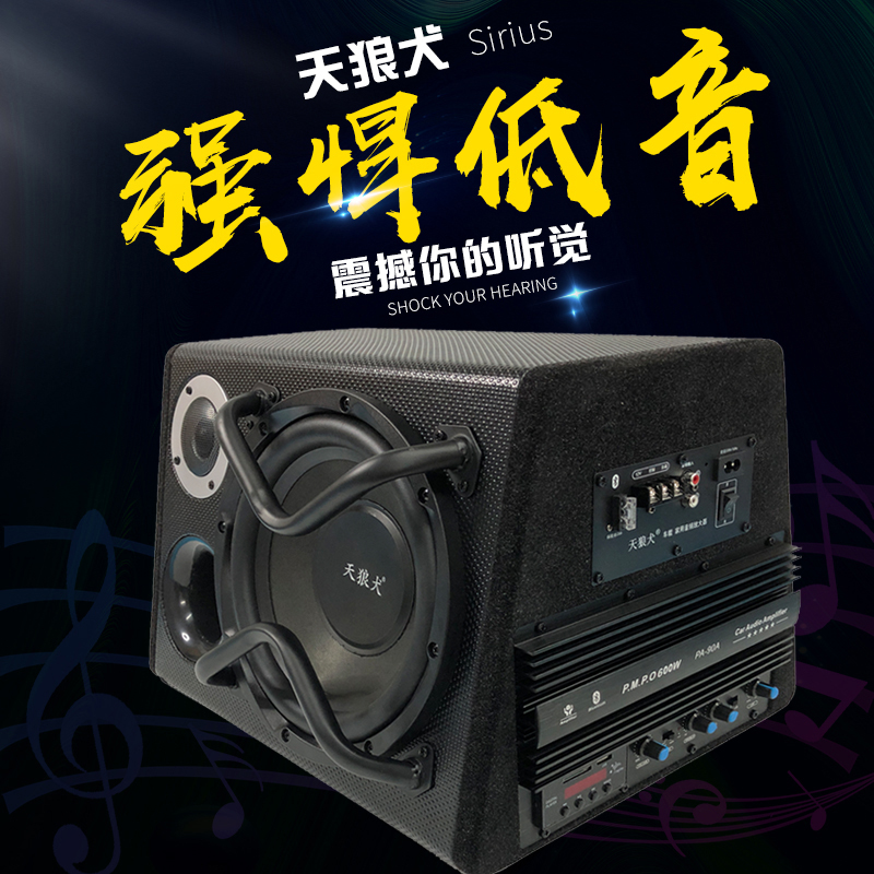 二分频10寸梯形220V插卡蓝牙家用音响12V车载有源低音炮24V汽车用