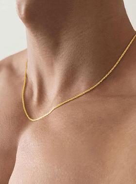 满天星闪光金色项链银链小众男锁骨链高级感女款素链ins钛钢项链