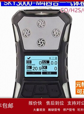 议价SKY3000-M4泵吸便携式气体检测报警仪CO/H2S/O2/EX有毒有害气