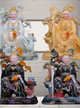 黑老太神像汉白玉供奉摆件