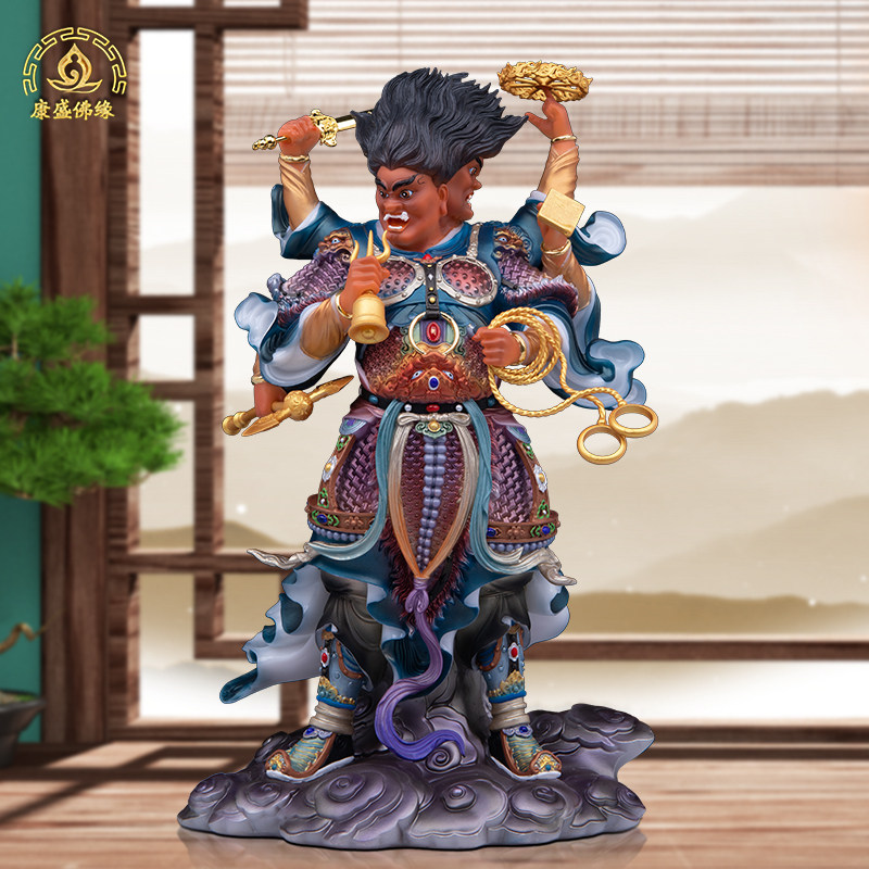 天蓬元帅像汉白玉天神北极四圣都统大元帅真君神像道家用供奉摆件