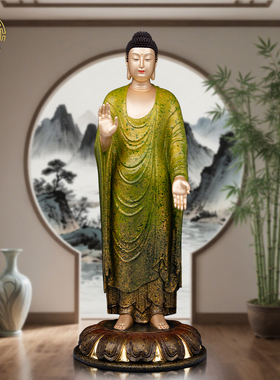 北齐佛佛像大漆工艺铜像摆件
