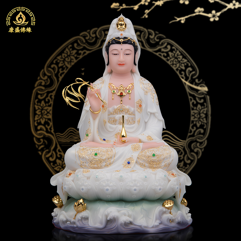 观音菩萨娑婆三圣像家用摆件