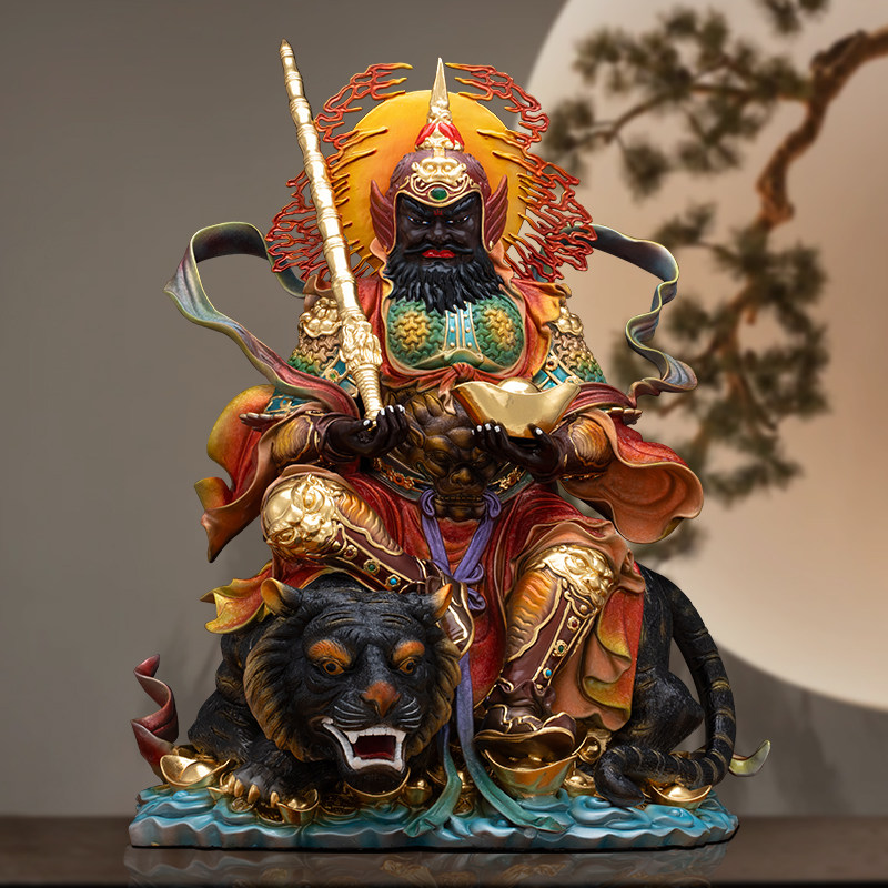 赵公明骑虎武财神招财铜像摆件