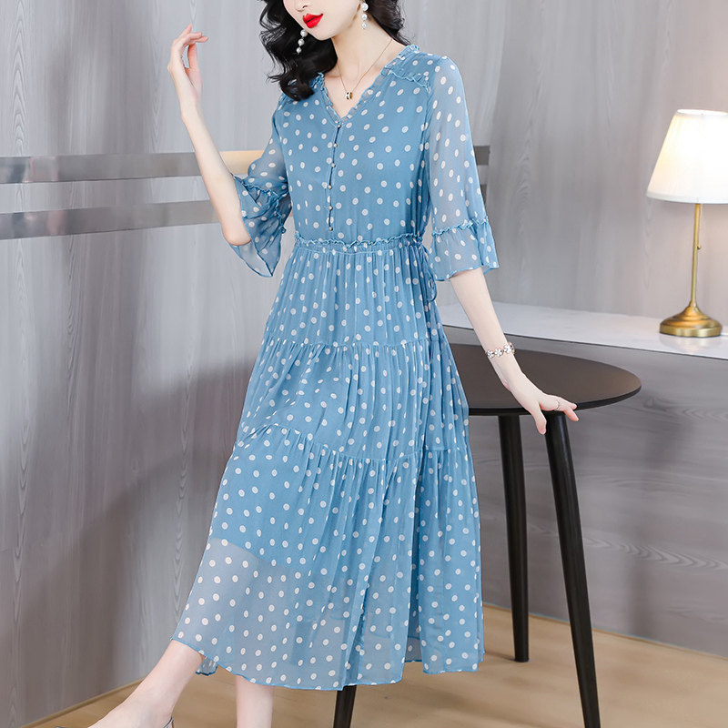 2026春夏奢华粉红玛丽简约专柜正品牌古贝莎女高端赛兔真丝连衣裙