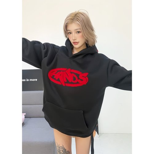 HandSeven常规宽松美式刺绣帽衫