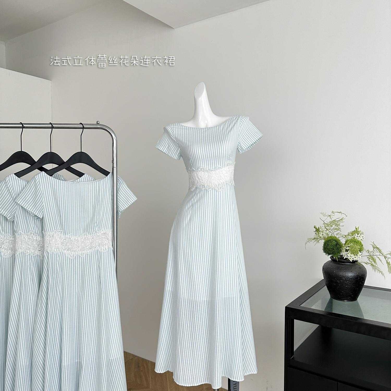 DH OFFICIAL 大花海豚湾恋人 dress法式立体蕾丝花朵连衣裙图片