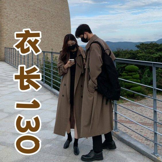 情侣外套男女通款风衣超长款休闲加肥加大大码春秋季宽松英伦风潮