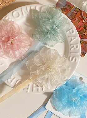 纯欲彩色网纱花朵Choker颈链