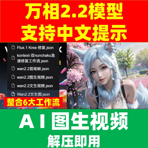 wan2.2 最新最强 AI视频本地一键整合包 教程 图片文字生视频