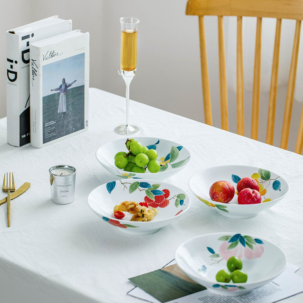 景德镇陶瓷盘家用釉下彩手绘水果