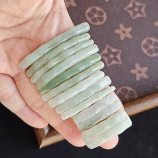 打包出11个翡翠竹节手牌冰糯透手a货手工diy 配件新中式国风配饰