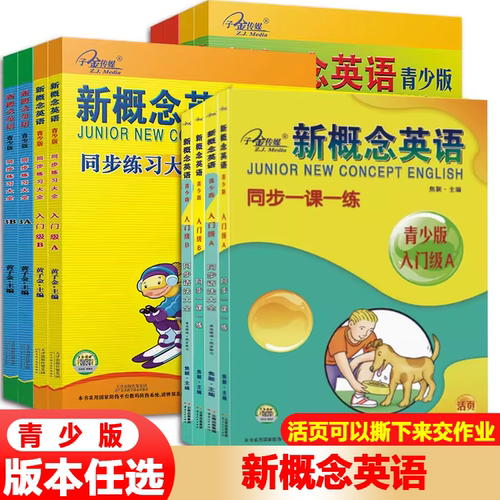 子金传媒新概念英语青少版入门级同步练习大全一课一练语法大全AB1A2A3A1B2B3B小学123456年级零基础自学入门少儿启蒙培训英语教材