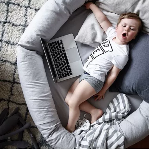 Круглая большая детская кровать для новорожденных, подушка для сна