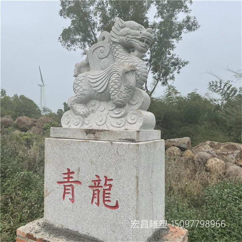 定制石雕四神兽大理石石材雕刻动物青龙白虎朱雀玄武雕塑户外摆件