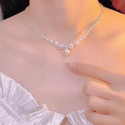 奥特莱斯碎银珍珠项链